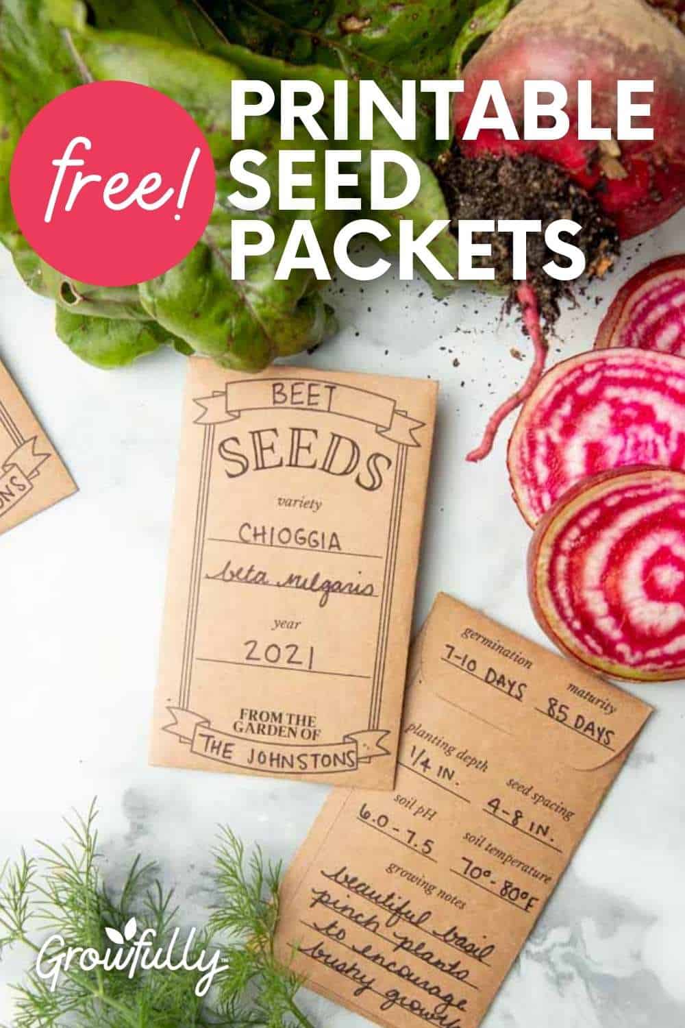 Printable Seed Packets for Seed Saving Sharing Growfully
