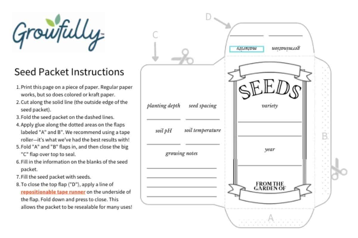 Free Printable Printable Seed Packet Template